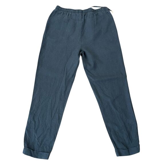Ellen Tracy Women’s Gray Drawstring Elastic Waistband Linen Pants Size S/P - Picture 2 of 6